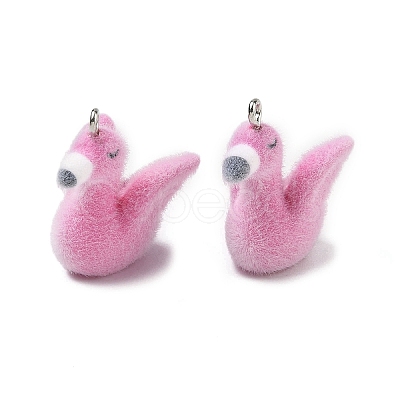 Flocking Opaque Resin Pendants RESI-F064-A19-1