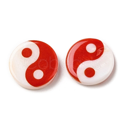 Printed Natural Freshwater Shell Beads SHEL-R129-07C-02-1