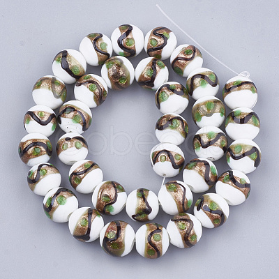 Handmade Gold Sand Lampwork Beads LAMP-T006-02K-1