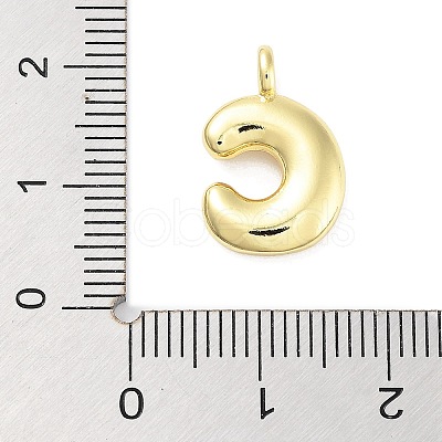 Rack Plating Brass Balloon Letter Pendants KK-C050-01G-C-1