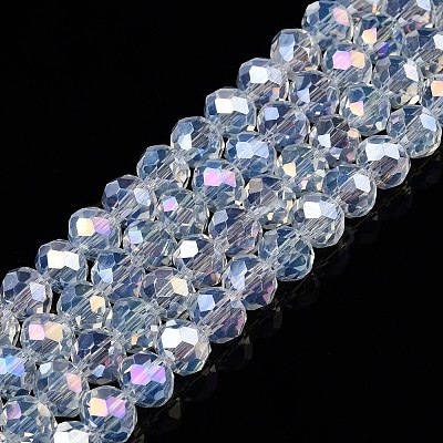 Electroplate Glass Beads Strands X-EGLA-A044-J6mm-B06-1