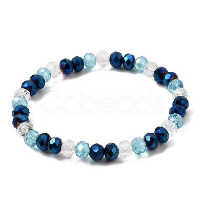 Electroplate Glass Beads Stretch Bracelet for Women BJEW-JB13170-1