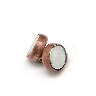 Column Brass Magnetic Clasps with Loops KK-M064-R-NR-1