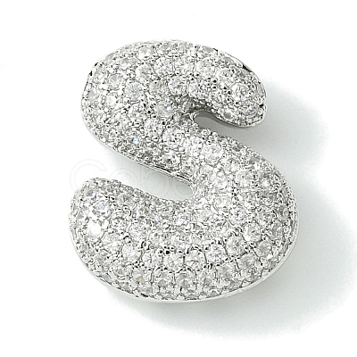Rack Plating Brass Cubic Zirconia Pendants KK-S378-02P-S-1