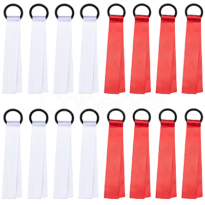 24Pcs 2 Colors Polyester Cheerleader Pom Poms Labels Ribbon FIND-CN0002-32-1