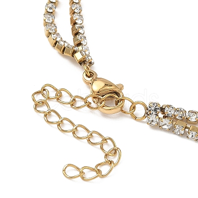 304 Stainless Steel Rhinestone Cup Chain Bracelets BJEW-P376-01G-1