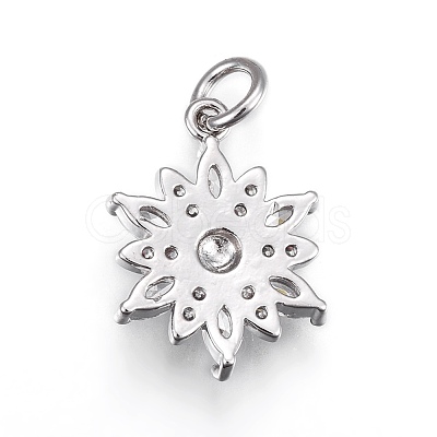 Brass Micro Pave Cubic Zirconia Pendants ZIRC-F091-02-P-1
