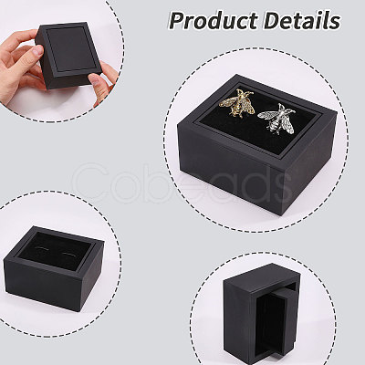 Plastic Overturn Cufflink Storage Boxes CON-WH0095-227-1