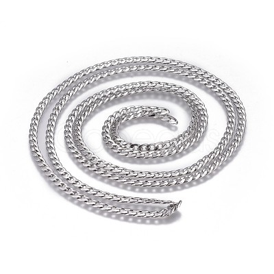 Tarnish Resistant 304 Stainless Steel Curb Chains CHS-G005-B-03P-1