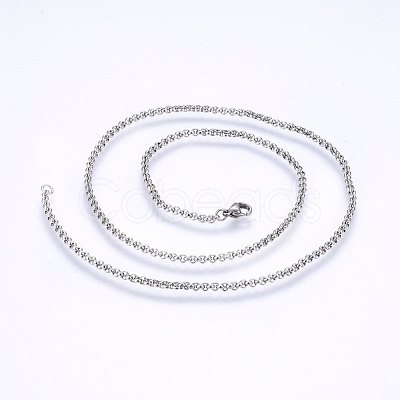 Tarnish Resistant 304 Stainless Steel Cable Chain Necklaces NJEW-P226-02P-01-1