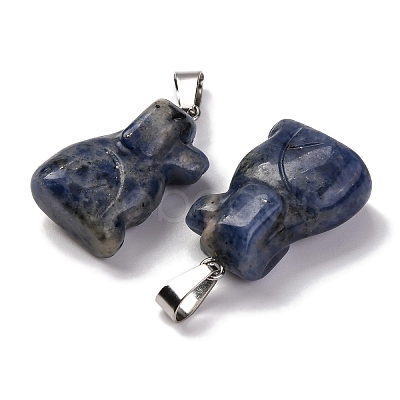 Natural Blue Spot Jasper Pendants G-B127-07P-02-1
