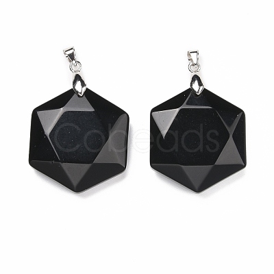 Natural Obsidian Pendants G-C241-02A-1