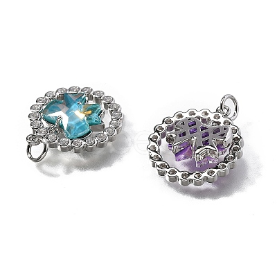 Brass Micro Pave Cubic Zirconia Pendants KK-Q043-07P-1