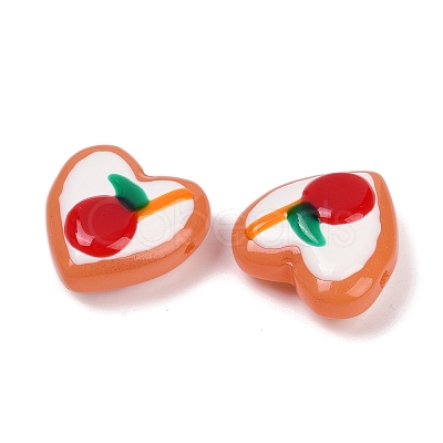 Handmade Heart Lampwork Beads Strands LAMP-P069-04B-04-1