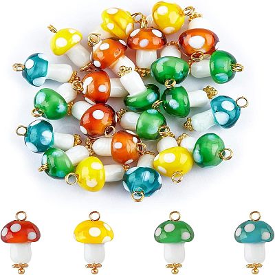 SUPERFINDINGS 50Pcs Handmade Lampwork Pendants FIND-FH0005-02-1