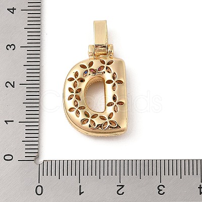 Brass Micro Pave Cubic Zirconia Pendants ZIRC-P121-01G-D-1