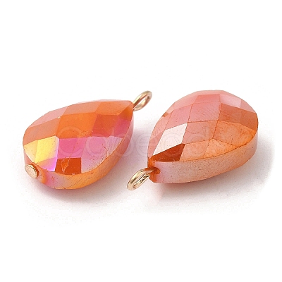 Imitation Jade Glass Pendants KK-Q777-02G-1