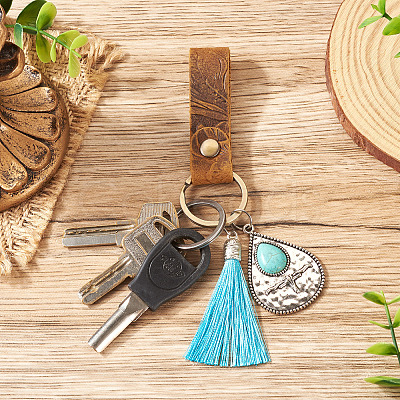 Cowhide Leather Keychain KEYC-TAC00028-1
