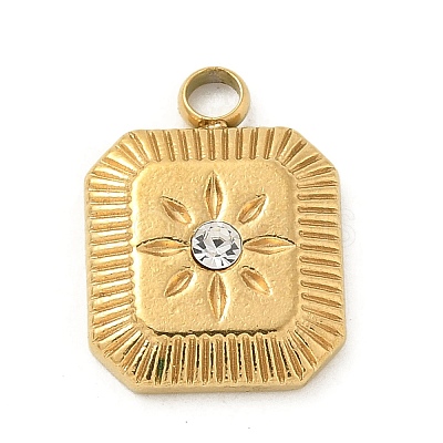 304 Stainless Steel Rhinestone Pendants STAS-I322-27G-02-1