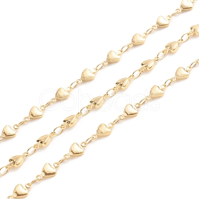 Brass Heart Link Chains X-CHC-E021-11A-1