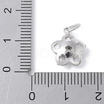 925 Sterling Silver Hollow Flower Charms STER-M093-03P-1