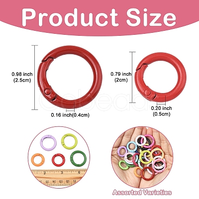 20Pcs Spray Painted Alloy Spring Gate Rings FIND-YW0017-97-1
