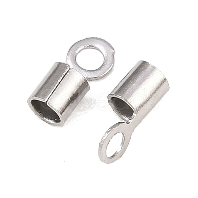 304 Stainless Steel Fold Over Crimp Cord Ends STAS-P434-05B-P-1