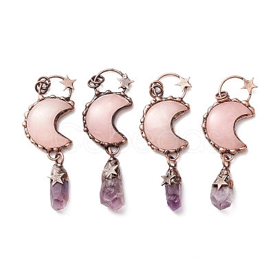Natural Rose Quartz Big Pendants G-M383-25C-1