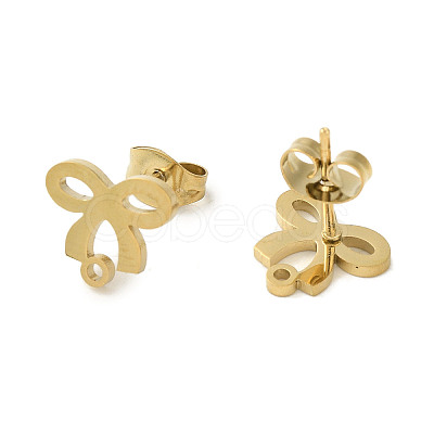 Ion Plating(IP) 304 Stainless Steel Stud Earring Findings LS-STAS-I206-03G-1
