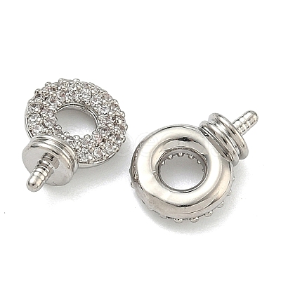 Brass Micro Pave Cubic Zirconia Peg Bails KK-D229-15P-1