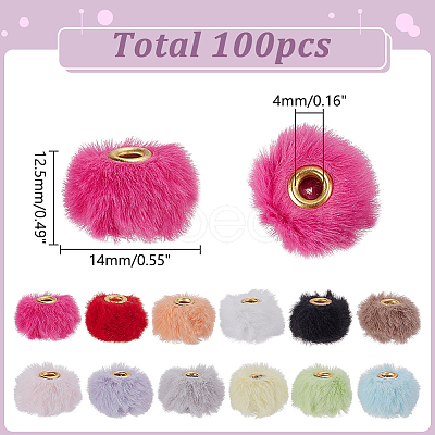 100Pcs Fabric European Beads DIY-WR0004-69-1