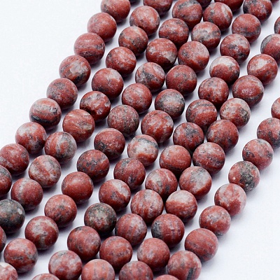 Natural Sesame Jasper/Kiwi Jasper Beads Strands G-F518-23-8mm-1