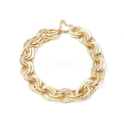 Unisex Thick Aluminum Double Link Chains Necklaces NJEW-V006-01G-1
