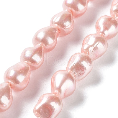Electroplated Glass Imitation Pearl Beads Strands BSHE-G035-01B-03-1-1