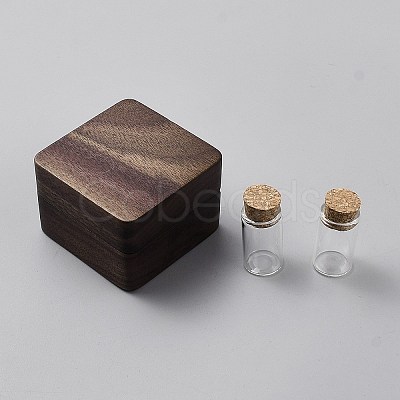 Square Wood Magnetic First Curl Keepsake Boxes CON-WH0107-85-1