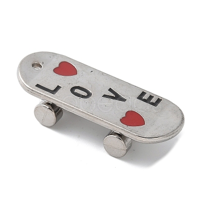 Alloy with Enamel Pendants PALLOY-D290-03P-1