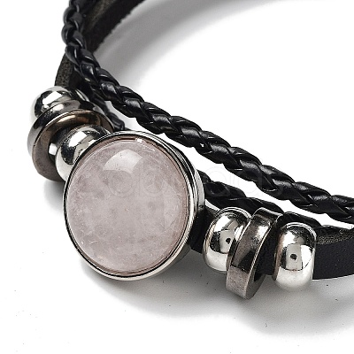 Natural Rose Quartz Multi-strand Bracelets BJEW-Q337-01E-1