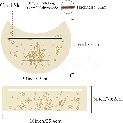 2Pcs 2 Style Natural Wood Card Stand for Tarot DJEW-GF0001-23-1