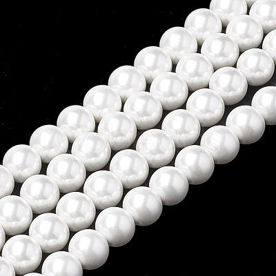 Glass Pearl Beads Strands LS-BSHE-S301-8mm-04-1-1