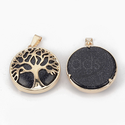Synthetic Blue Goldstone Pendants G-S292-10D-G-1