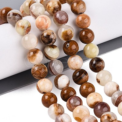 Natural Wood Lace Stone Wooden Jasper Beads Strands G-B128-A04-04-1
