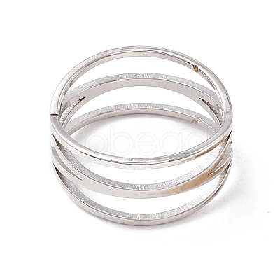Non-Tarnish Criss Cross 304 Stainless Steel Finger Ring for Women  RJEW-B035-03P-1