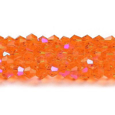 Transparent Electroplate Glass Beads Strands GLAA-F029-4mm-D11-1