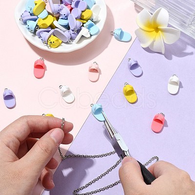50Pcs Opaque Resin Pendants RESI-CJ0004-46-1