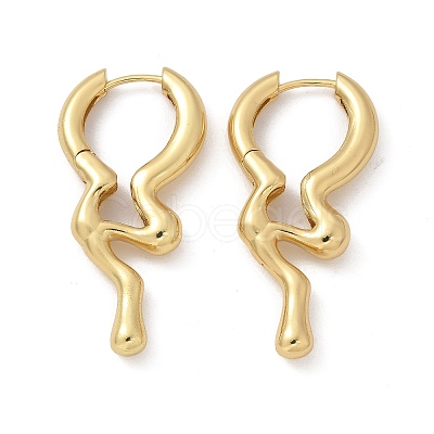 Rack Plating Brass Melting Drop Hoop Earrings for Women EJEW-Z019-19G-1