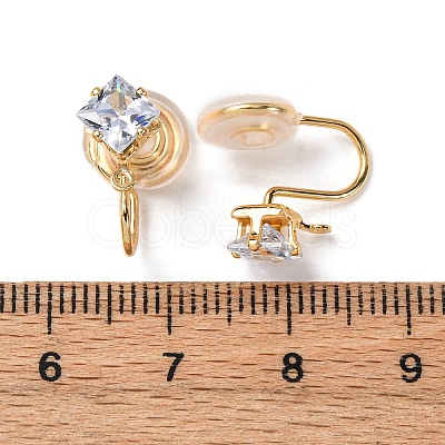 Brass Micro Pave Cubic Zirconia Ear Cuff Findings KK-F898-15E-G-1