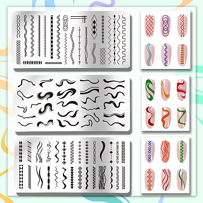 Stainless Steel DIY Nail Art Templates MRMJ-WH0092-028-1