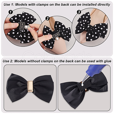 Bowknot Webbing Ribbon Shoe Decorations FIND-GA0004-33-1