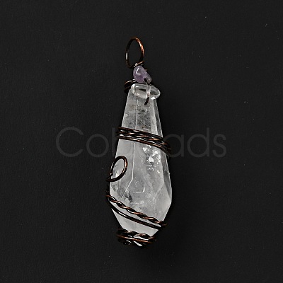 Natural Quartz Crystal Pointed Big Pendants G-G860-03R-07-1