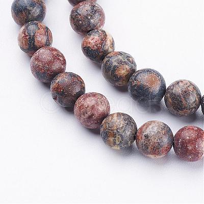 Natural Red Leopard Skin Jasper Beads Strands GSR6mmC066-1